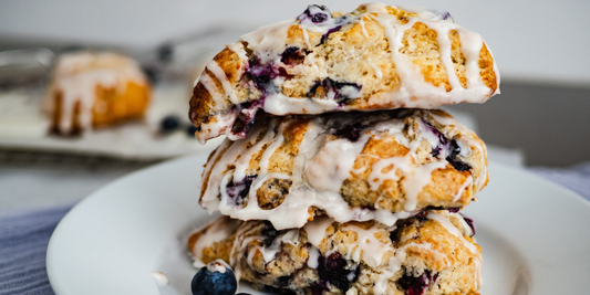 Lavender Blueberry Scones with Lemon Glaze