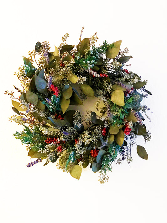 Wreath - Lavender/Eucalyptus/Juniper 16"
